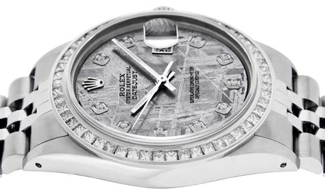 rolex mens ss meteorite diamond princess cut 36mm|Rolex Mens SS Meteorite Diamond Princess Cut 36MM Wristwatch.